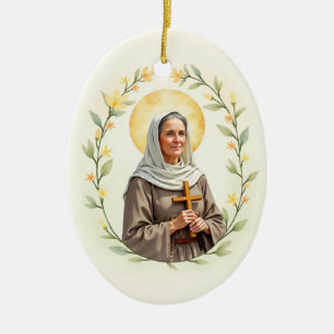 Saint Monica God's Peace and Blessings Scripture Ceramic Ornament