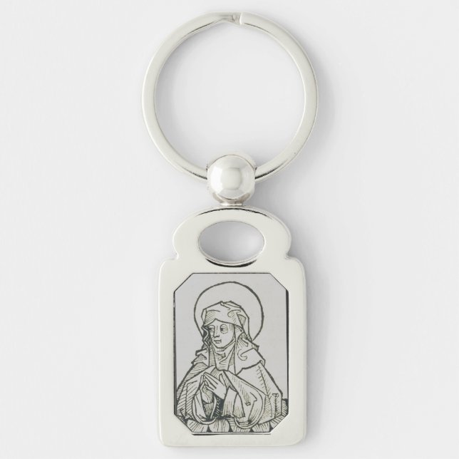 Saint Monica Medieval Minimalist Line Art  Keychain (Front)