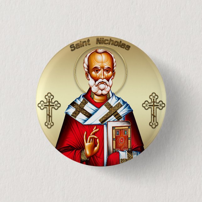 Saint Nicholas 1 Inch Round Button (Front)