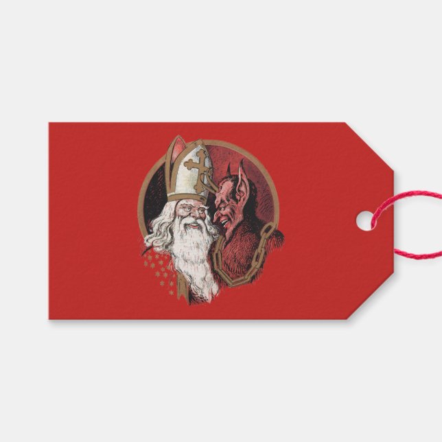 Saint Nicholas and Krampus Gift Tags (Front (Horizontal))