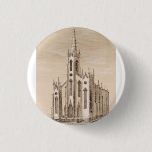 Saint Nicholas Church in  New York City 1 Inch Round Button