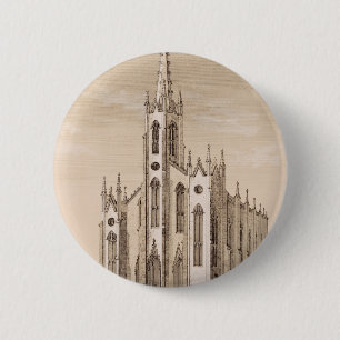 Saint Nicholas Church in  New York City 2 Inch Round Button