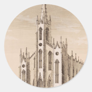 Saint Nicholas Church in  New York City Classic Round Sticker