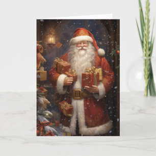 Saint Nicholas Giving Gifts Christmas Holiday Card