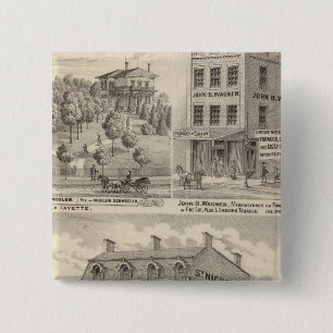 Saint Nicholas Hotel, La Fayette 2 Inch Square Button