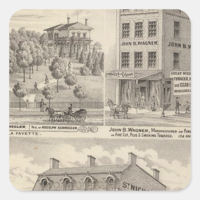 Saint Nicholas Hotel, La Fayette Square Sticker (Front)
