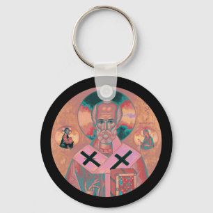 Saint Nicholas Icon Keychain