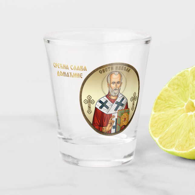 Saint Nicholas Keychain 4 Shot Glass (Front)