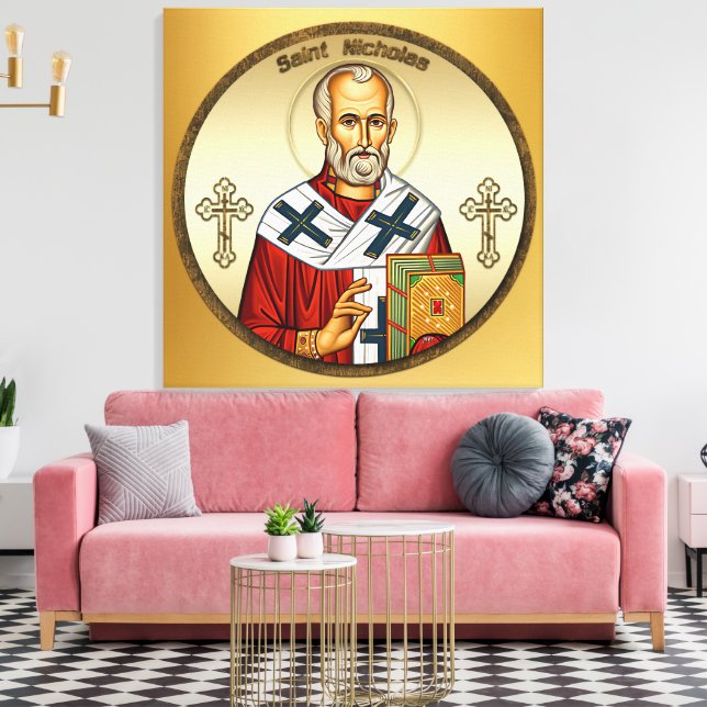 Saint Nicholas Keychain eng Canvas Print (Insitu(LivingRoom))