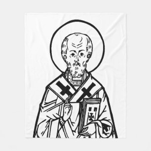 Saint Nicholas of Myra Fleece Blanket