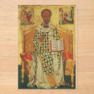 Saint Nicholas of Myra Orthodox Icon Acrylic Invitations