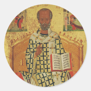 Saint Nicholas of Myra Orthodox Icon Classic Round Sticker