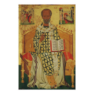 Saint Nicholas of Myra Orthodox Icon Poster