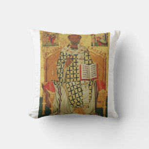 Saint Nicholas of Myra Orthodox Icon Throw Pillow