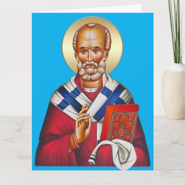Saint Nicholas orthodox icon 06 Card (Front)