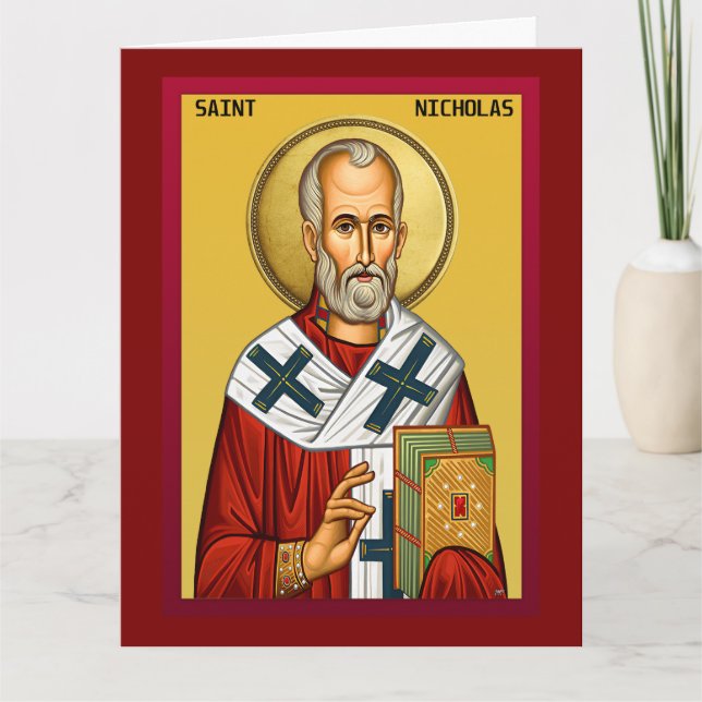 Saint Nicholas orthodox icon 09 Card (Front)
