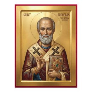 Saint Nicholas orthodox  icon Photo Print