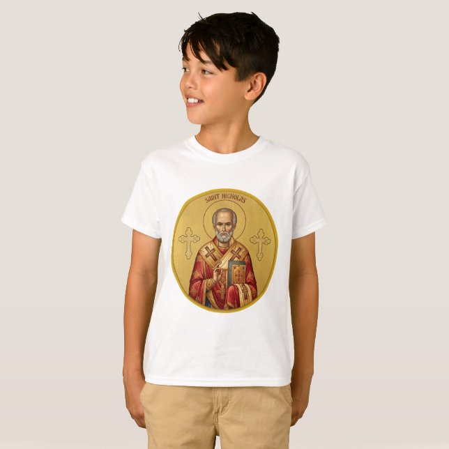 Saint Nicholas Orthodox icon T-Shirt (Front Full)