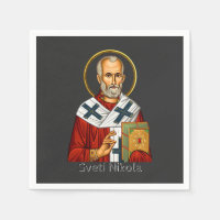 Saint Nicholas orthodox serbian letter icon
