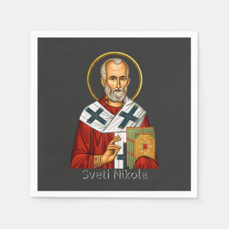 Saint Nicholas orthodox serbian letter icon  Napkin