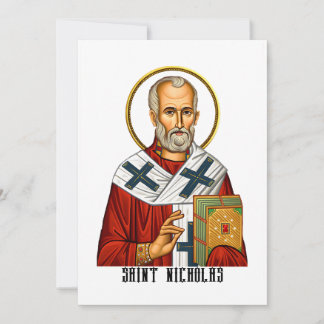 Saint Nicholas orthodox serbian saints icon Invitation