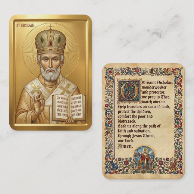 Saint Nicholas prayer card (Front/Back)