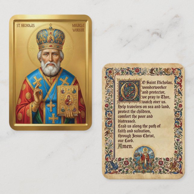 Saint Nicholas prayer card (Front/Back)