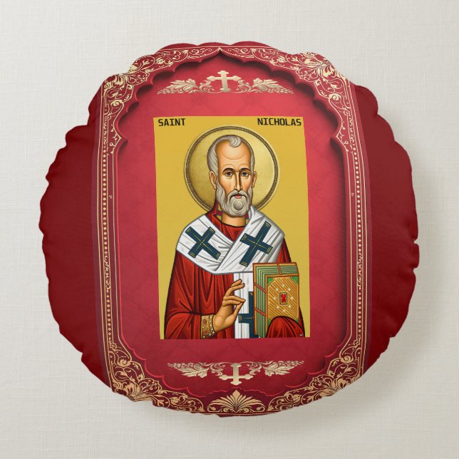 Saint Nicholas Round Pillow (Front)