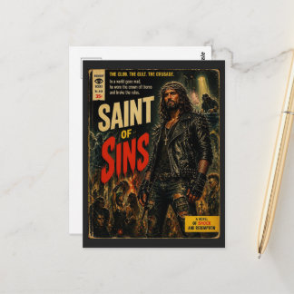 Saint of Sins Faux Book Cover Jesus Postcard