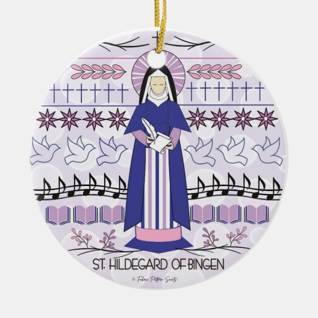 Saint Ornement catholique : Saint Hildegard de Bin (Devant)