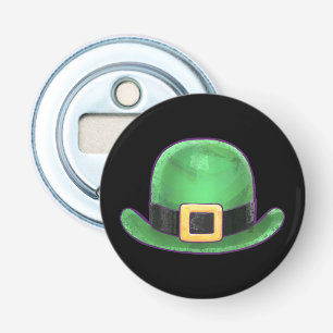 Saint Paddys Day Green Derby Hat Bottle Opener