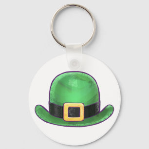 Saint Paddys Day Green Derby Hat Keychain