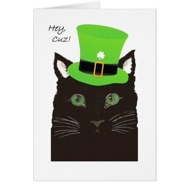Saint Paddy's Day, pour Cousin, Cuz, Cat porte Cas (Devant)