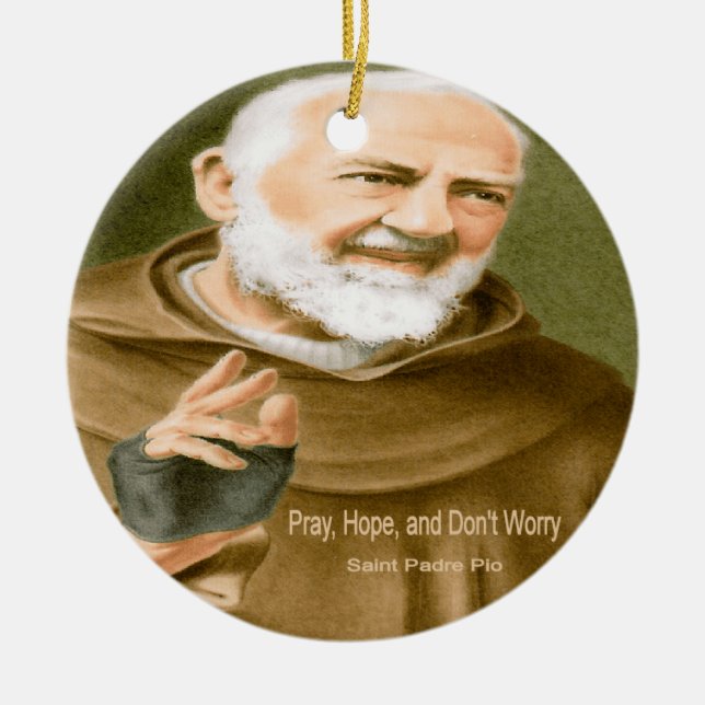 Saint Padre Pio Ceramic Ornament (Front)