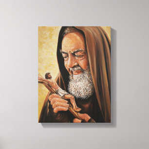 Saint Padre Pio Crucifix Jesus Priest Canvas Print