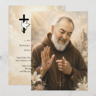 Saint Padre Pio Funeral Prayer 5x7 inch Card