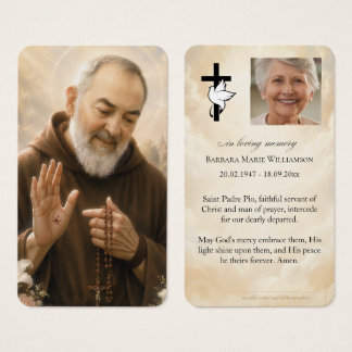 Saint Padre Pio Funeral Prayer Card