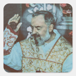 Saint Padre Pio Square Sticker