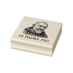 Saint Padre Pio Traditional Engraving Devotional  Rubber Stamp
