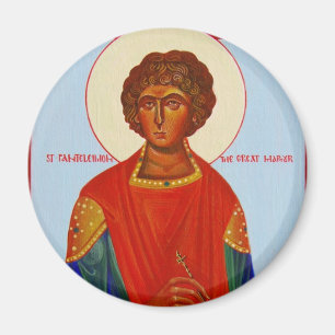 Saint Panteleimon orthodox icon magnet