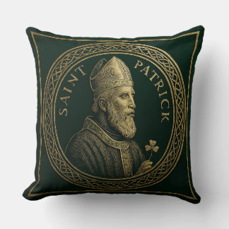 Saint Patrick Celtic Emblem Decorative Throw Pillow