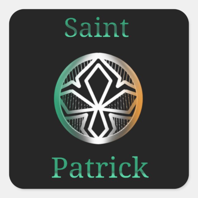Saint Patrick Cross Square Sticker (Front)