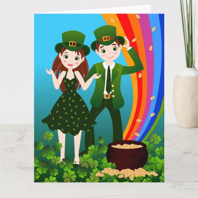 Saint Patrick Day Kids Party Card (Front)
