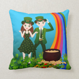 Saint Patrick Day Kids Party Throw Pillow