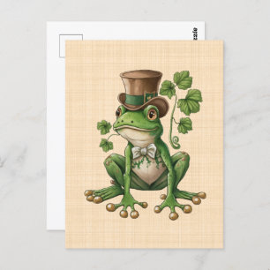 Saint Patrick - Frog Irish hat Postcard