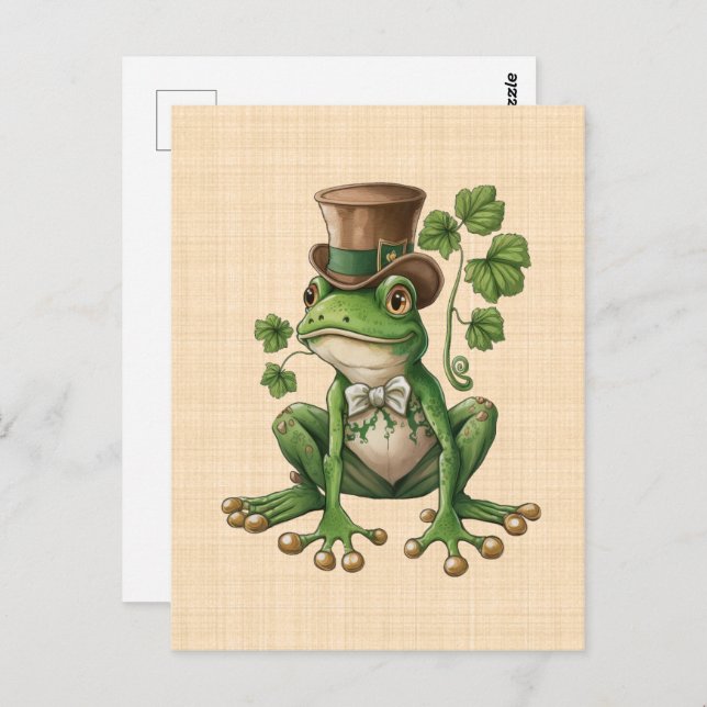 Saint Patrick - Frog Irish hat Postcard (Front/Back)