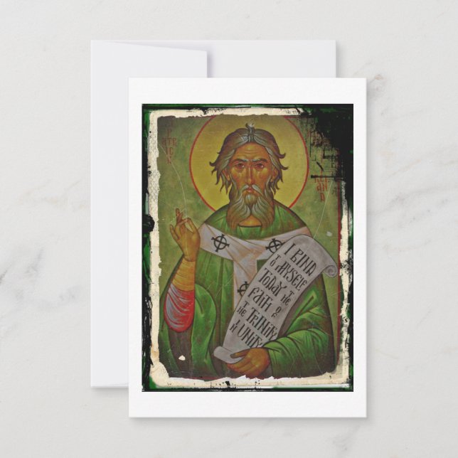 Saint Patrick Icon on Green Background (Front)