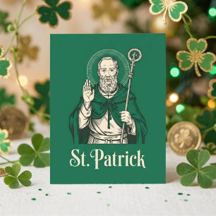 Saint Patrick Irish Heritage Vintage Art Holiday Card