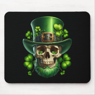Saint Patrick Irish Sugar Skull Day Of Dead St Pat Mouse Pad