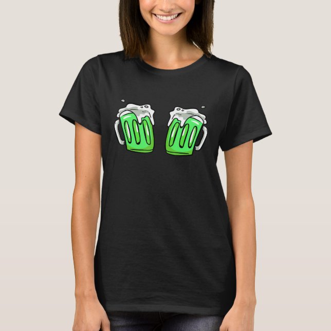 Saint Patrick S Day Happy Graphic Beer Drinking Gr T-Shirt (Front)